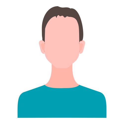A simplistic illustration of a mans face in a flat, two-dimensional style.